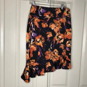 THALIA SODI Tye Dye Floral Ruffle Skirt